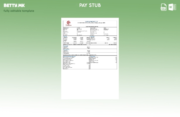 Модерен стил шаблон за уплатница на услуги на Глобива